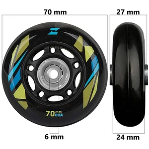 Bőrönd kerék 70x27x6 mm, fekete színben
