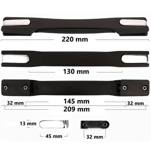 Bőrönd fogantyú 220x25x18mm, fekete-szürke színben