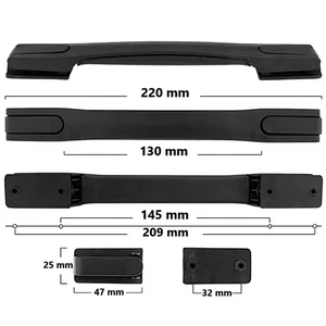 Bőrönd fogantyú 220x25x20mm, fekete színben Bőrönd fogantyú 220x25x20mm, fekete színben