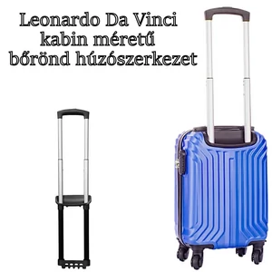 Kép 1/10 - Leonardo Da Vinci kabin méretű bőrönd húzószerkezet, fekete színben