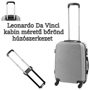 Kép 1/10 - Leonardo Da Vinci kabin méretű bőrönd húzószerkezet, fekete színben