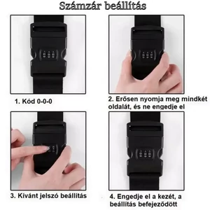 Kép 4/4 - Számzáras biztonsági bőröndpánt heveder 200x5 cm, különleges mintával
