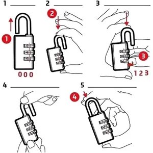 Kép 5/5 - Számzáras bőröndlakat, piros színben