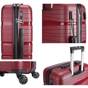 Kép 4/5 - Strapabíró közepes méretű polipropilén bőrönd, duplakerekes, TSA zárral, fekete színben Kép 4/5 - Strapabíró közepes méretű polipropilén bőrönd, duplakerekes, TSA zárral, fekete színben