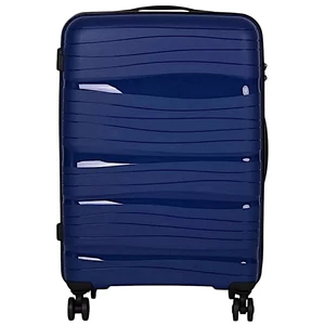 Kép 2/5 - Strapabíró közepes méretű polipropilén bőrönd, duplakerekes, TSA zárral, kék színben Kép 2/5 - Strapabíró közepes méretű polipropilén bőrönd, duplakerekes, TSA zárral, kék színben