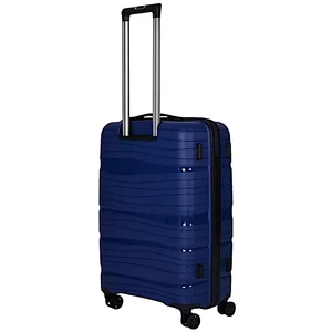 Kép 3/5 - Strapabíró közepes méretű polipropilén bőrönd, duplakerekes, TSA zárral, kék színben