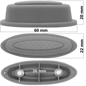 Kép 1/7 - Bőrönd oldaltámasztó 60x20x22 mm, szürke színben