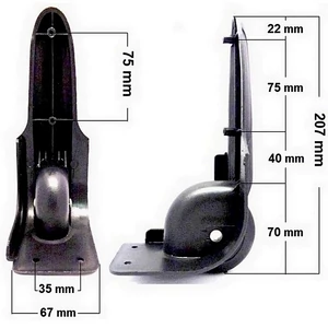 Kép 2/7 - Bontour bőrönd kerék 207x67 mm, fekete színben