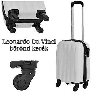 Kép 2/10 - Leonardo Da Vinci bőrönd kerék kivehető KE3007, fekete színben