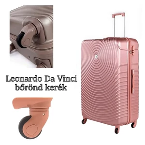 Kép 2/6 - Leonardo Da Vinci bőrönd kerék KE3014, rózsaarany színben
