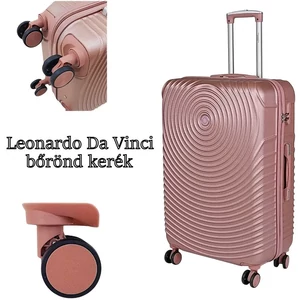 Kép 2/7 - Leonardo Da Vinci bőrönd kerék KE3075, rózsaarany színben