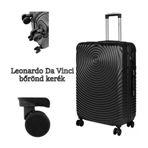 Kép 2/7 - Leonardo Da Vinci bőrönd kerék KE3096, fekete színben