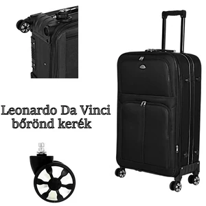 Kép 2/5 - Leonardo Da Vinci bőrönd kerék KE3053, fekete színben