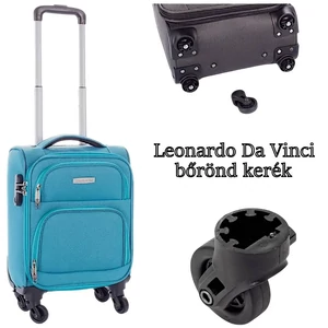 Kép 2/7 - Leonardo Da Vinci bőrönd kerék KE3069, fekete színben