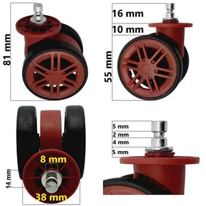 Kép 1/7 - Leonardo Da Vinci bőrönd kerék KE3084, bordó színben