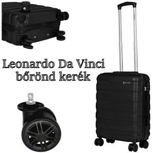 Kép 2/7 - Leonardo Da Vinci bőrönd kerék KE3085, fekete színben