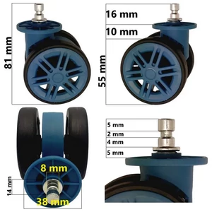 Kép 1/8 - Leonardo Da Vinci bőrönd kerék KE3087, kék színben
