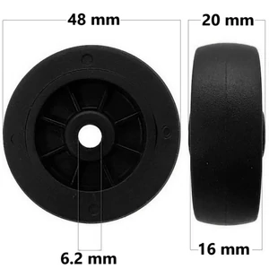 Kép 1/5 - Bőrönd kerék 48x20x6.2 mm, fekete színben