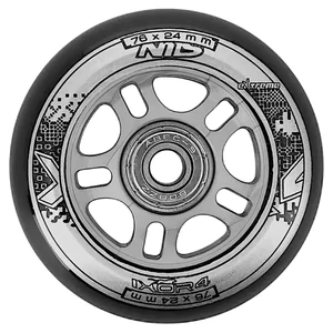 Kép 2/6 - Bőrönd kerék 76x24x8 mm, fekete színben
