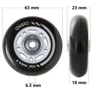 Kép 1/8 - Bőrönd kerék 63x23x6.3 mm, fekete színben