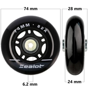 Kép 1/5 - Bőrönd kerék 74x28x6.2 mm, fekete színben