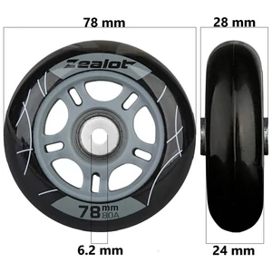 Kép 1/6 - Bőrönd kerék 78x28x6.2 mm, fekete színben
