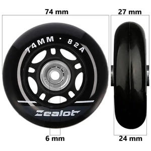 Kép 1/6 - Bőrönd kerék 74x27x6 mm, fekete színben