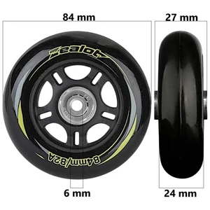 Kép 1/6 - Bőrönd kerék 84x27x6 mm, fekete színben