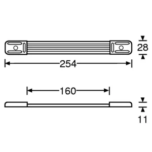 Kép 4/5 - Bőrönd fogantyú 254x28x11mm, fekete-nikkel színben