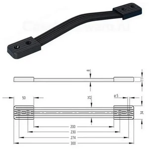 Kép 1/8 - Bőrönd fogantyú 300x34x11mm, fekete színben
