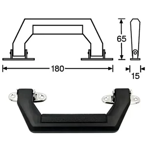 Kép 1/8 - Bőrönd fogantyú 180x15x65mm, fekete színben