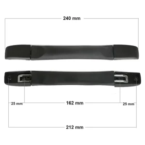 Kép 1/4 - Bőrönd fogantyú 240x26x11mm, fekete színben