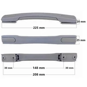 Kép 1/7 - Bőrönd fogantyú 225x25x20mm, szürke színben