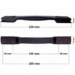 Kép 1/9 - Bőrönd fogantyú 220x25x18mm, fekete színben