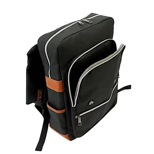 Kép 5/7 - Ráhajtós fedeles, laptoptartós hátizsák, fekete színben