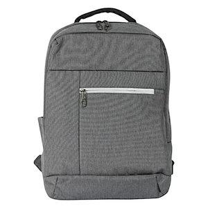 Kép 2/6 - Poliészter klasszikus hátizsák laptoptartóval, USB csatlakozóval, szürke színben