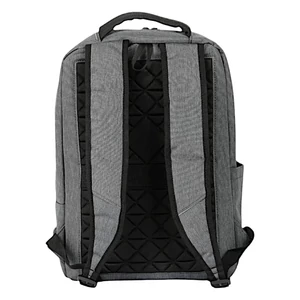 Kép 4/6 - Poliészter klasszikus hátizsák laptoptartóval, USB csatlakozóval, szürke színben