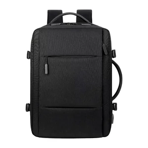 Kép 2/11 - Kabin Méretű Laptophátizsák USB Csatlakozóval Fekete Színben