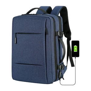 Kép 8/11 - Kabin Méretű Laptophátizsák USB Csatlakozóval Sötétkék Színben