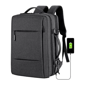 Kép 8/11 - Kabin Méretű Laptophátizsák USB Csatlakozóval Sötétszürke Színben
