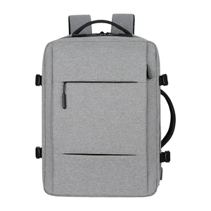 Kép 2/11 - Kabin Méretű Laptophátizsák USB Csatlakozóval Világosszürke Színben
