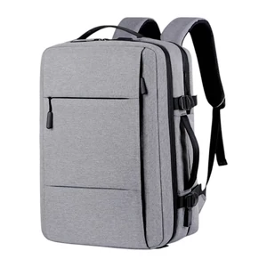 Kép 1/11 - Kabin Méretű Laptophátizsák USB Csatlakozóval Világosszürke Színben