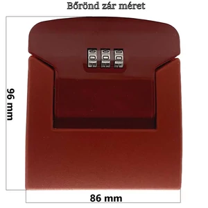 Kép 1/7 - Bőrönd számzár ZA2038, bordó színben