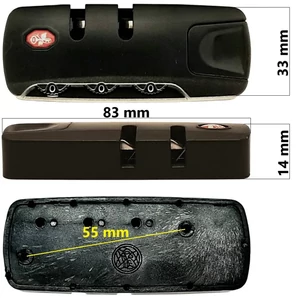 Kép 1/6 - Bőrönd számzár 83x33x14 mm, fekete színben