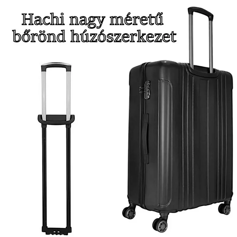 Hachi nagy méretű bőrönd húzószerkezet, fekete színben