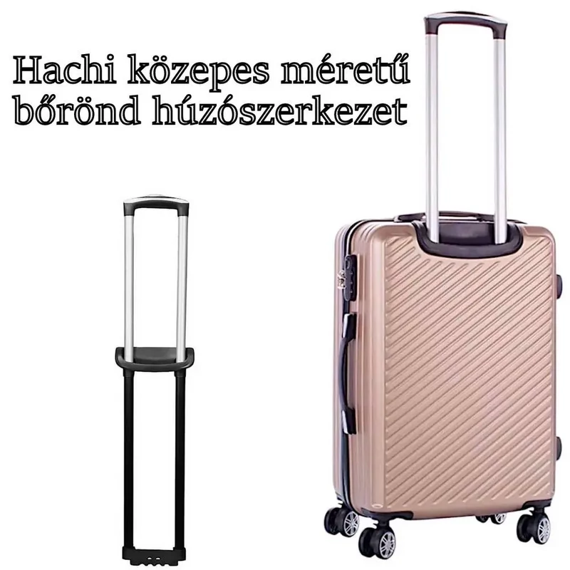 Hachi közepes méretű bőrönd húzószerkezet, fekete színben