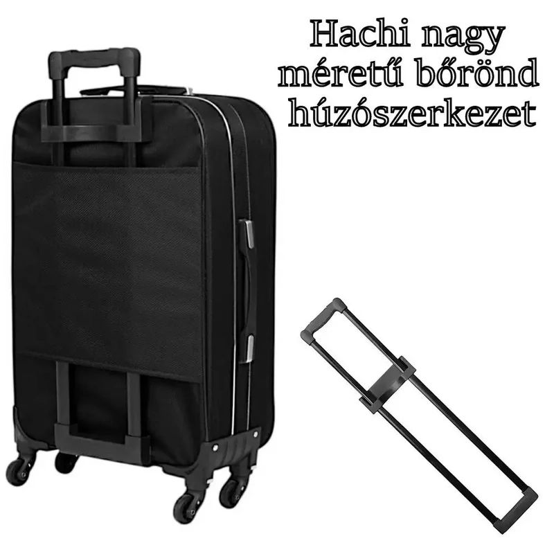 Hachi nagy méretű bőrönd húzószerkezet, fekete színben