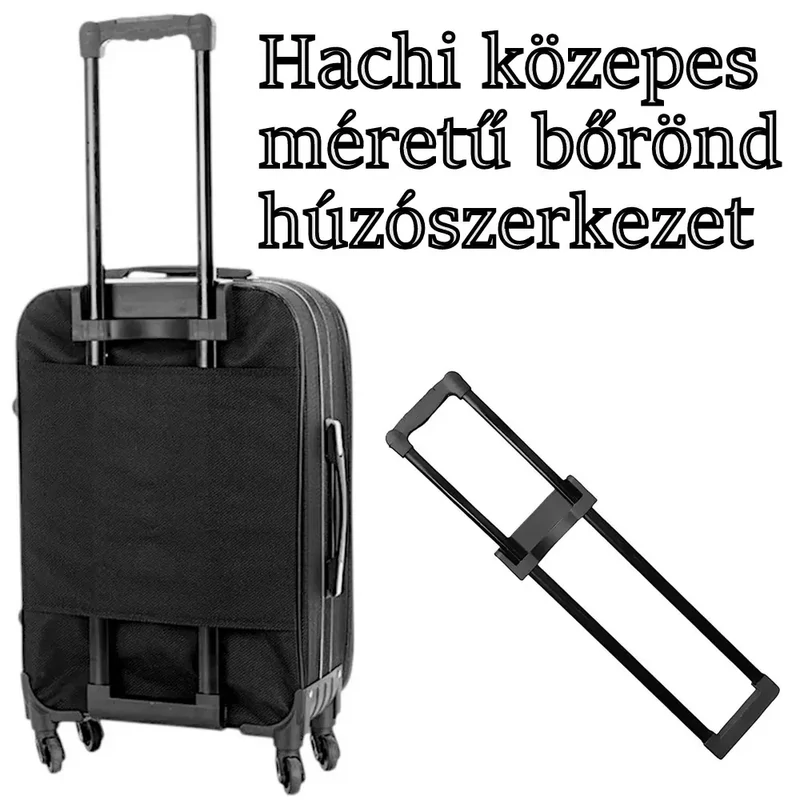 Hachi közepes méretű bőrönd húzószerkezet, fekete színben