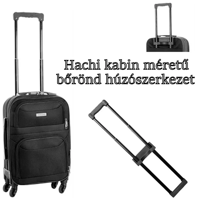 Hachi kabin méretű bőrönd húzószerkezet, fekete színben