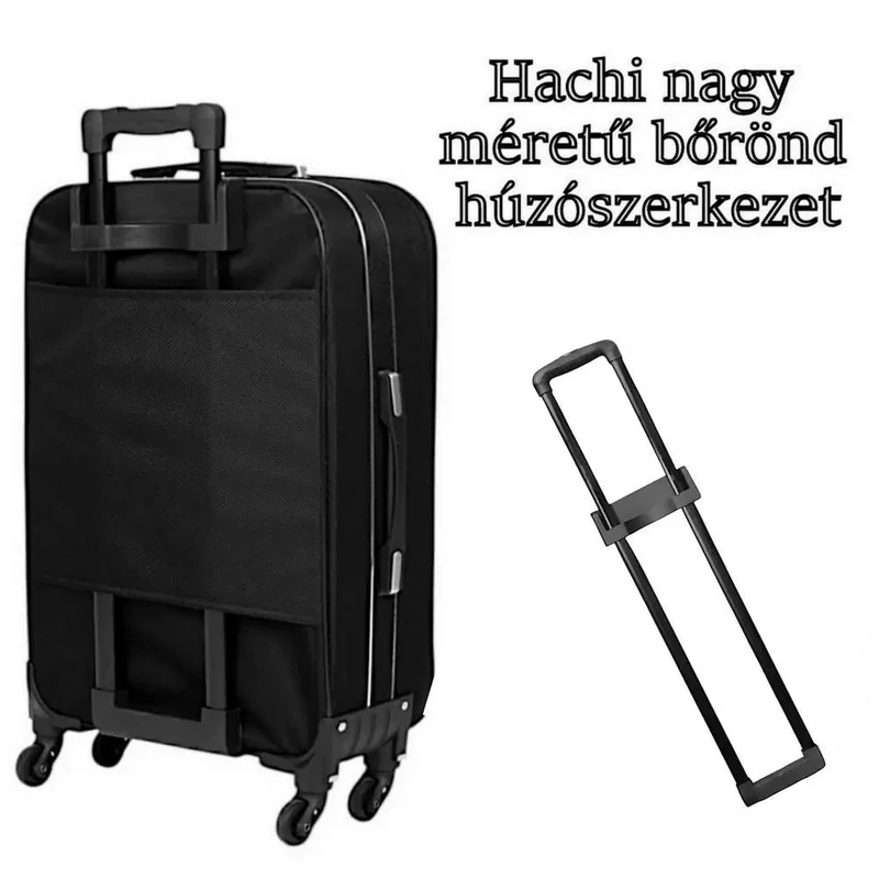 Hachi nagy méretű bőrönd húzószerkezet, fekete színben